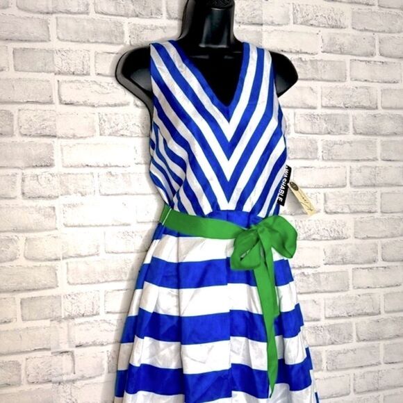 NWT Kim Rogers Career Striped Fit & Flare Swing Dress Size 14 - Picture 1 of 7